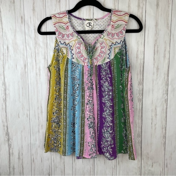 Anthropologie One September rainbow embroidered tank Small - Picture 1 of 6